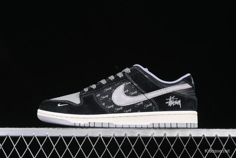 Nike SB Dunk Low Stussy Shadow Grey Anniversary Custom Low-Top Casual Skate Shoes - XX3168-201