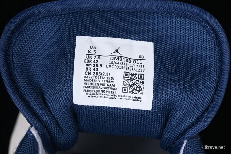 Nike Air Jordan 1 Low AJ1 The North Face Collaboration - Grey Pigskin Blue Sole Retro Basketball Shoes DM9188-011