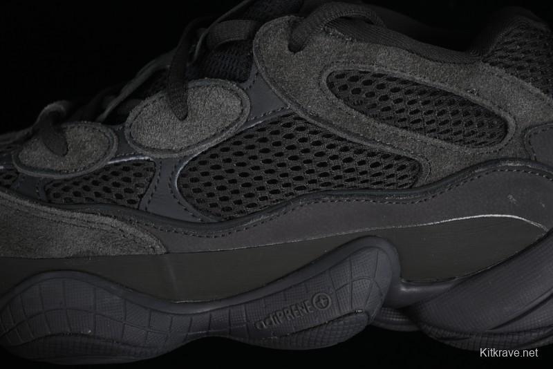 Adidas Yeezy 500 Black Casual Running Shoes - F36640
