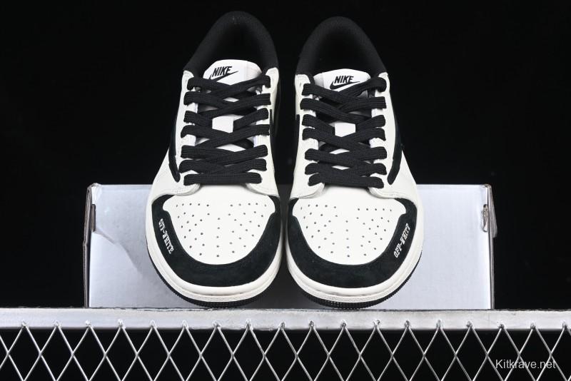 Nike Travis Scott x Fragment Design x Air Jordan 1 Low OG SP AJ1 Off-White Collaboration Casual Sneakers - DM7866-065