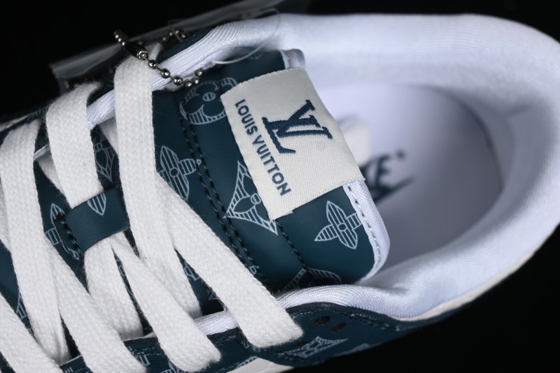Nike SB Dunk Low LV Collaboration - Dark Blue Print Anniversary High-End Custom Low-Top Casual Sneakers - DQ1098-363
