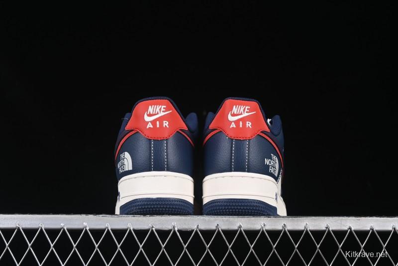 Nike Air Force 1 '07 Low The North Face Collaboration Blue Red Double Swoosh Casual Sneakers - XS1958-521