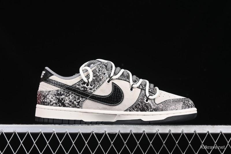 Nike SB Dunk Low Year of the Snake Series Strap Black Swoosh Custom High-End Low-Top Casual Skate Shoes - YX5066-273