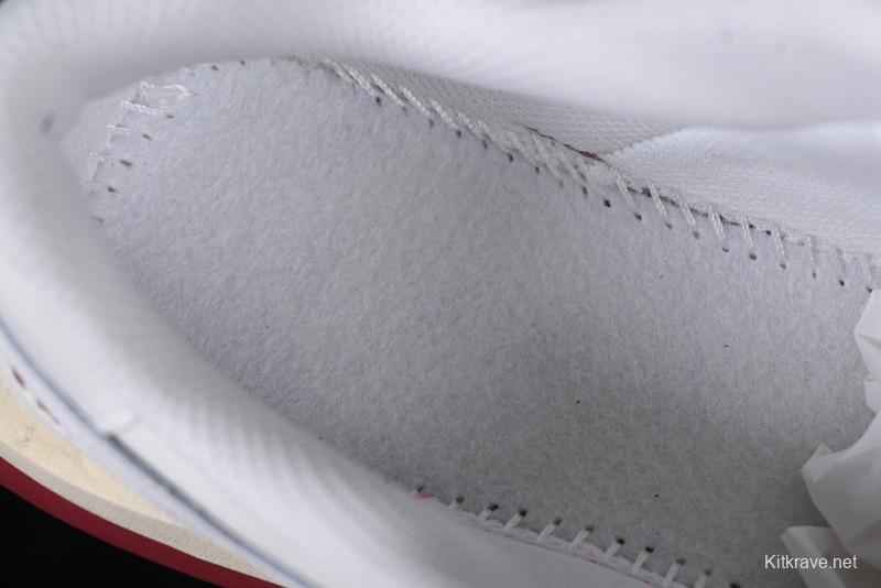 Choco Concert Leather Round Square Asymmetric Fashion Sneakers White Wine Red - AJE5