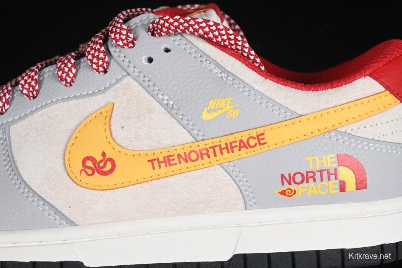 Nike SB Dunk Low The North Face Year of the Snake Collaboration Yellow Swoosh Anniversary Custom Low-Top Casual Skate Shoes - DJ2024-079