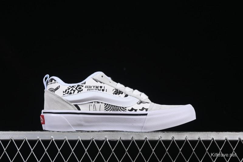 Vans Knu Skool Low-Top Retro Chunky Sneakers with Oversized Logo - VN000CS0239