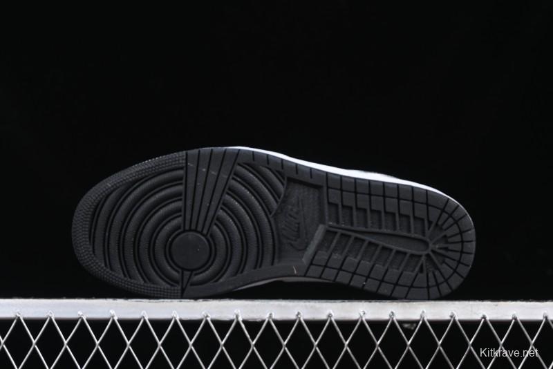 Nike Air Jordan 1 Low AJ1 Basketball Shoes in Black White Silver - 553558-131