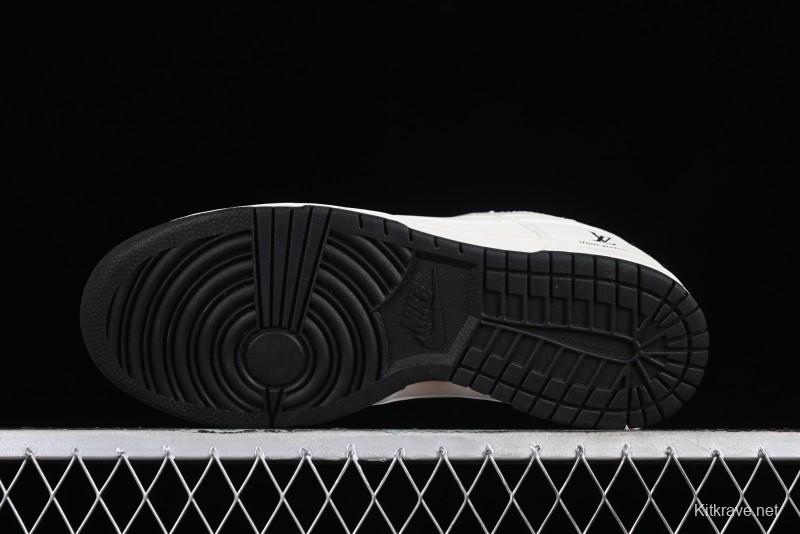 Nike SB Dunk Low LV Collaboration - Double Swoosh Beige Black Anniversary High-End Custom Low-Top Casual Sneakers - XX2025-307