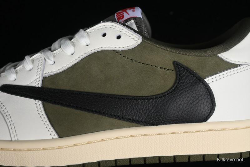 Nike Travis Scott x Air Jordan 1 Low OG AJ1 Reverse Swoosh Sneakers - DM7866-200