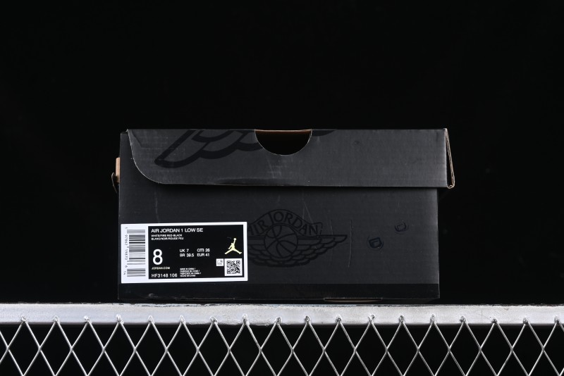 Nike Air Jordan 1 Low Retro Casual Sneakers with Black Swoosh - HF3148-106