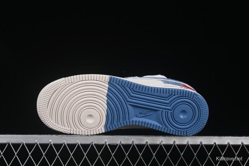 Nike Air Force 1 '07 Low Levi's Denim Patchwork Lace-Up Casual Sneakers - SJ1198-001