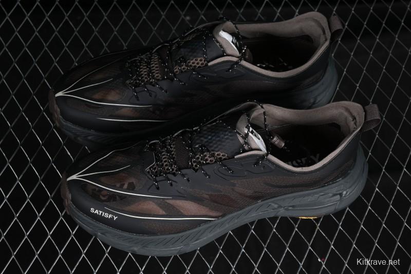 HOKA ONE ONE Satisfy Running Mafate Trail Low-Cut Cushioned Outdoor Hiking Shoes - 1157050 COFF