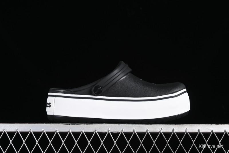 Crocs Crocband Platform Rainbow Comfortable Thick-Soled Clogs - B.D4