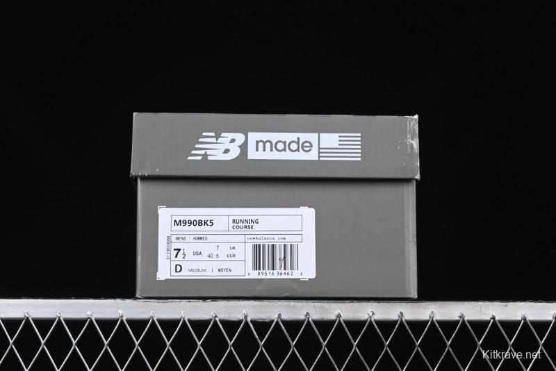 New Balance 990 Series Premium Made in USA Retro Running Shoes - M990BK5