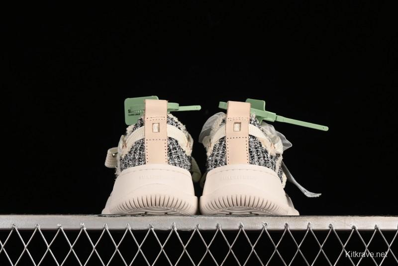 SMILEREPUBLIC SMILE Canvas Sneakers with Cut Wool Fringe and Unique Weaving - G.D4