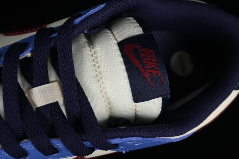 Nike Dunk Low SB Skateboarding Shoes in White Blue Red Colorway - FV8119-161
