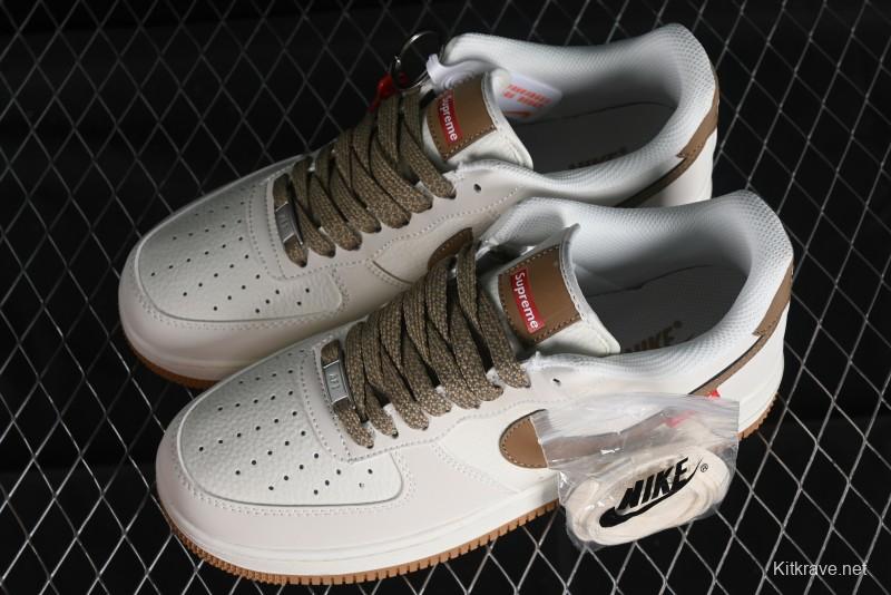 Supreme x Nike Air Force 1 '07 Low Skateboarding Shoes - Coffee Brown - HD1968-019