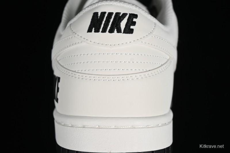 Nike SB Dunk Low Collaboration Three Swooshes Beige Black Color Low Top Casual Skateboarding Shoes - NK5639-321