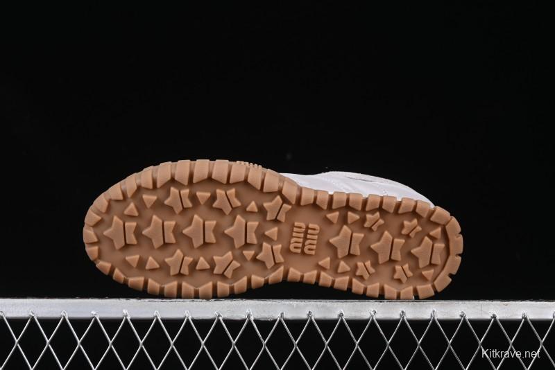 Miu Miu Suede Round Toe Lace-Up Low Top Women's Casual Shoes - 99D4