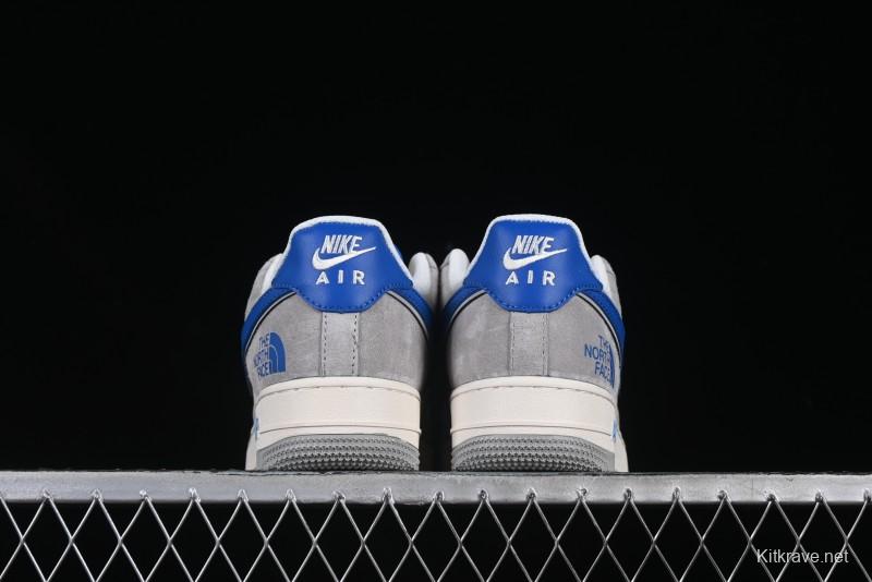 Nike Air Force 1 '07 Low The North Face Collaboration Grey Blue Swoosh Casual Shoes - XZ6188-745