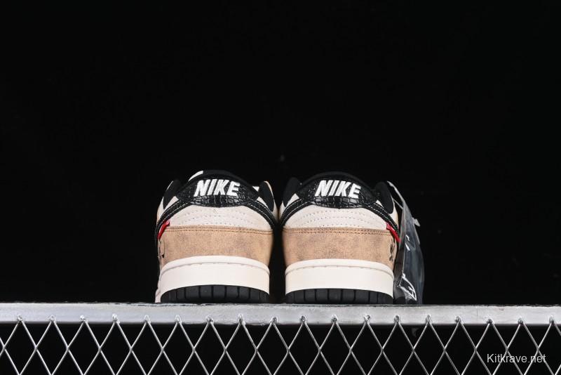 Nike SB Dunk Low Year of the Snake Wheat Black Swoosh Anniversary Custom Low-Top Casual Skate Shoes - YX5066-267