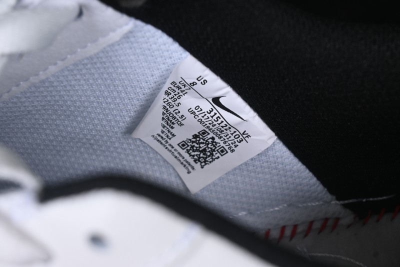 Nike Air Force 1 '07 Low White Black Swoosh Casual Sneakers - 315122-103
