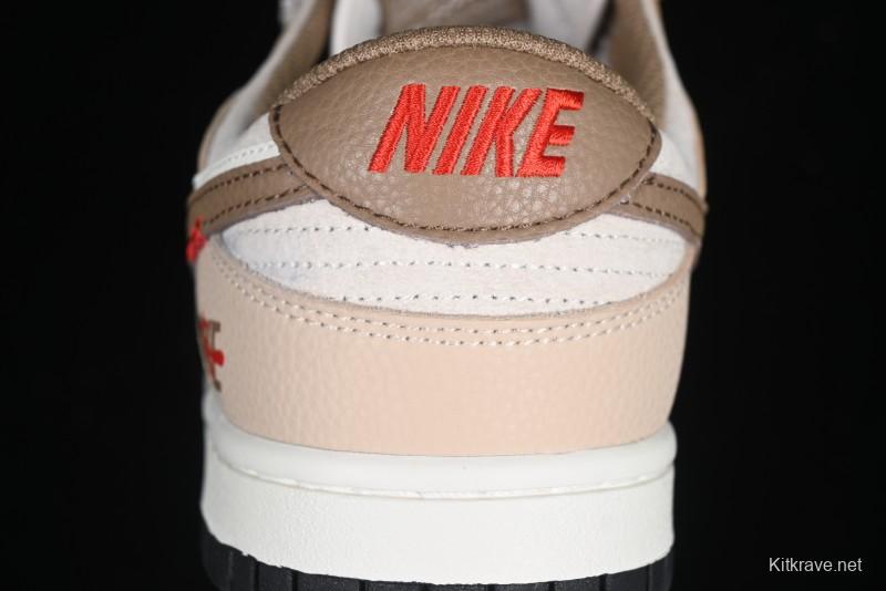 Nike SB Dunk Low Anniversary Edition Dark Swoosh Brown White Custom Low-Top Casual Skate Shoes - DJ2024-071