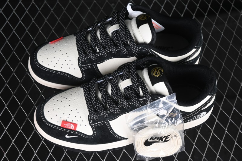 Nike SB Dunk Low The North Face Year of the Snake Black White Black Swoosh Anniversary Custom Low-Top Casual Sneakers - FC1688-210
