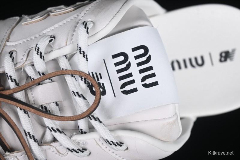 Miu Miu x New Balance 530 Deconstructed Low-Top Retro Sneakers with Dual Lace Design - AJD4