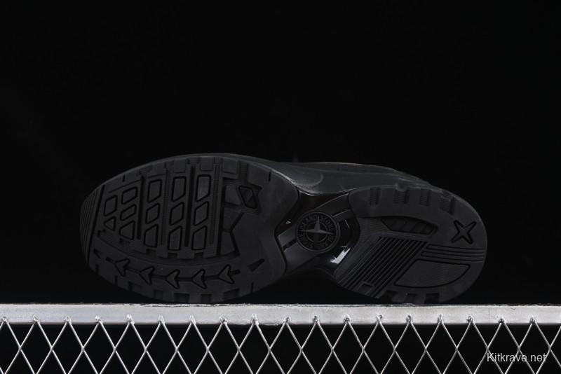 Stone Island Grime Panelled Low-Top Lifestyle Sneakers in Dark Brown - 79FWS0303