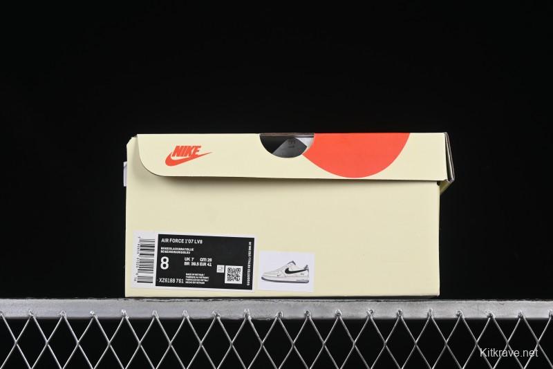 Nike Air Force 1 '07 Low Stussy Collaboration Grey Base Black Swoosh Casual Sneakers - XZ6188-761