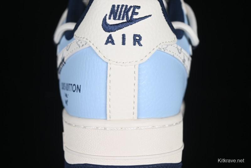 Nike Air Force 1'07 Low LV Collaboration University Blue Drawstring Casual Sneakers - DM6868-058