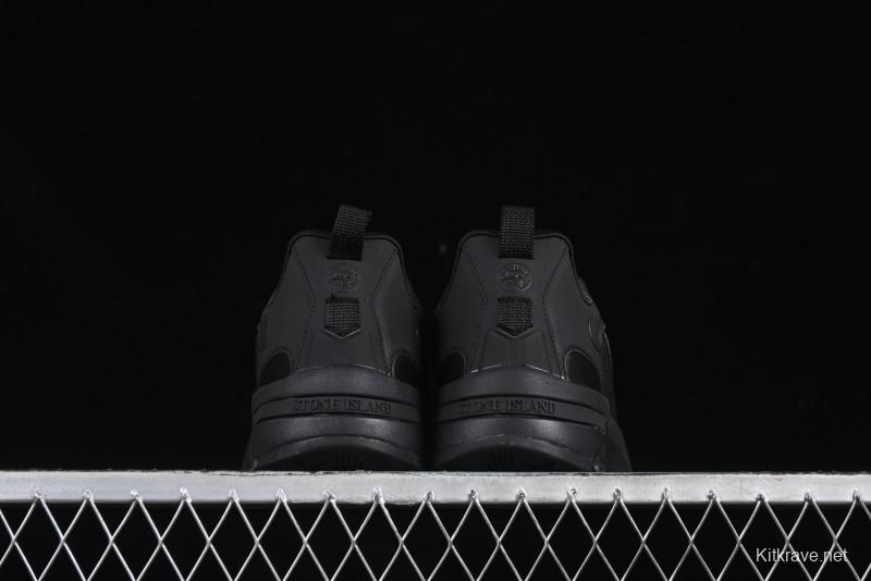 Stone Island Grime Panelled Low-Top Lifestyle Sneakers in Dark Brown - 79FWS0303