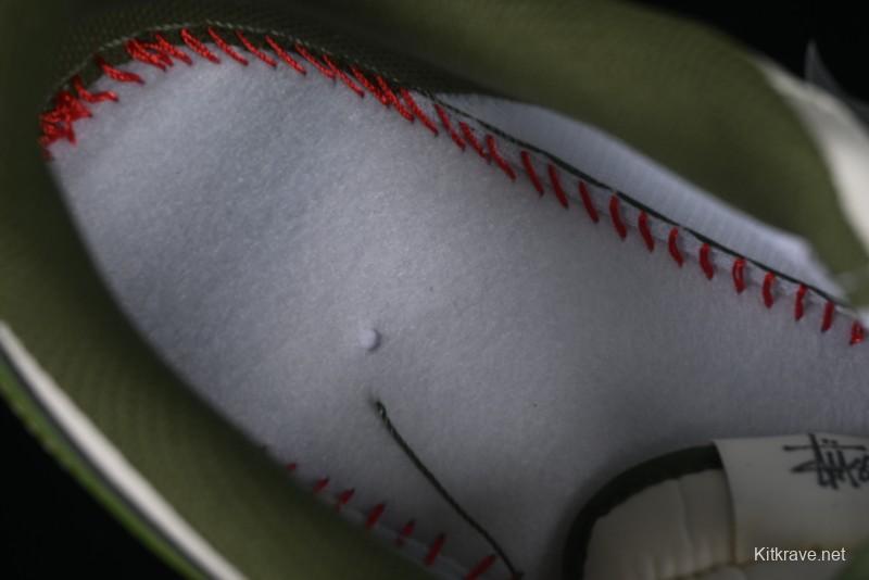 Nike Air Force 1 '07 Low Stussy Collaboration Dual-Tone Beige Green Casual Sneakers with Strap - XS1958-525