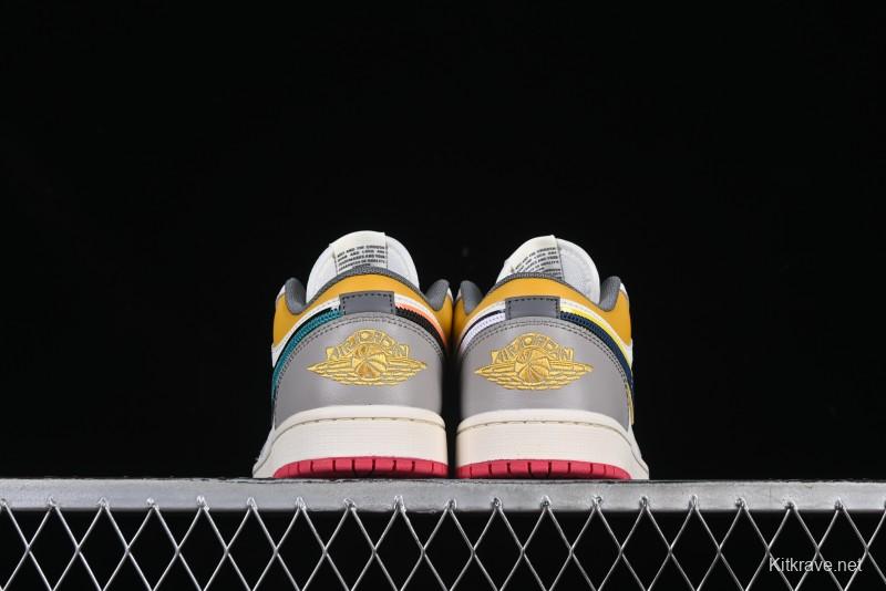 Nike Air Jordan 1 Low AJ1 Mismatched Swoosh Casual Sneakers - HV4511-133