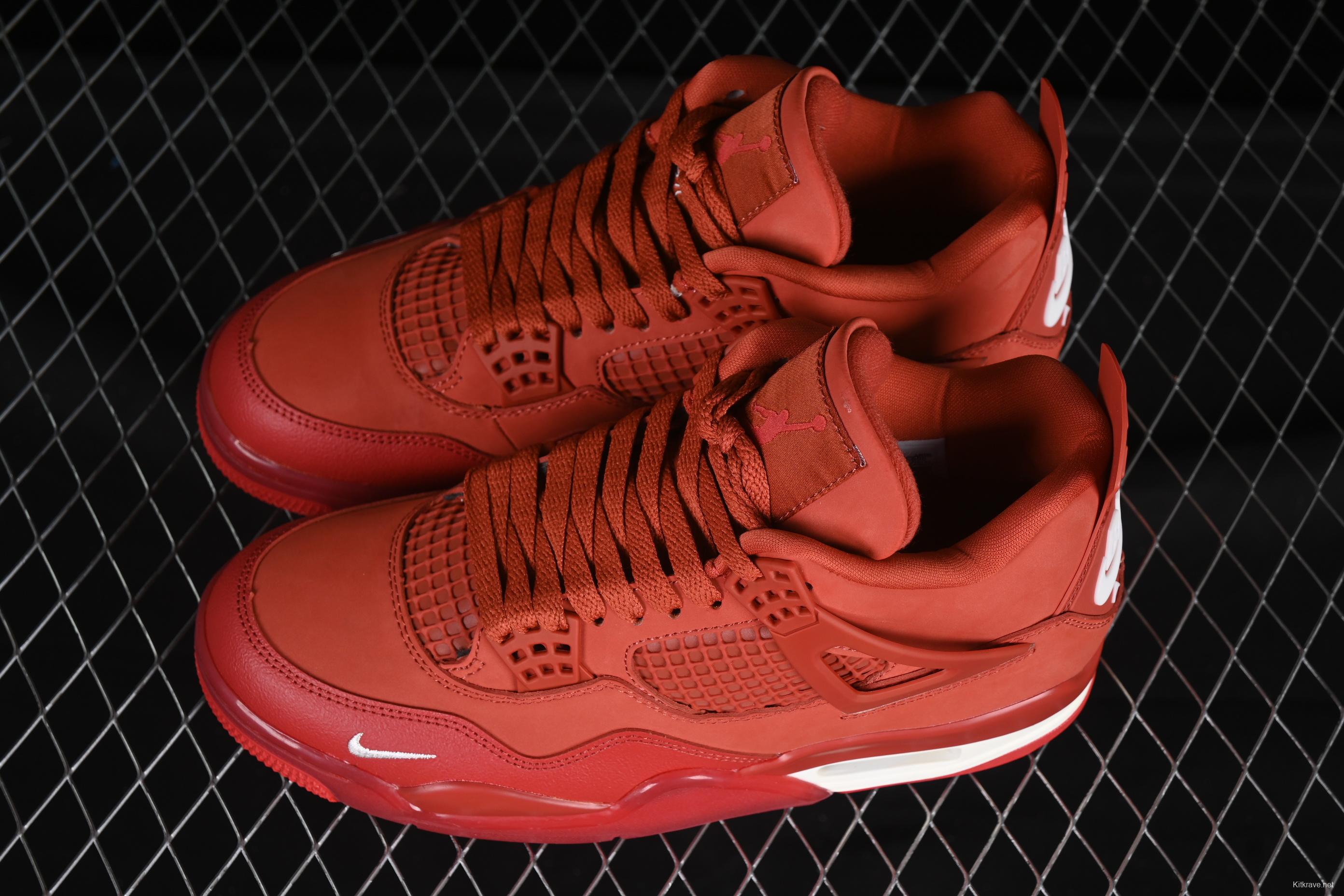Nike Air Jordan 4 Retro OG "Brick By Brick" High-Top Sneakers with Suede and Leather Upper - HF4340-800