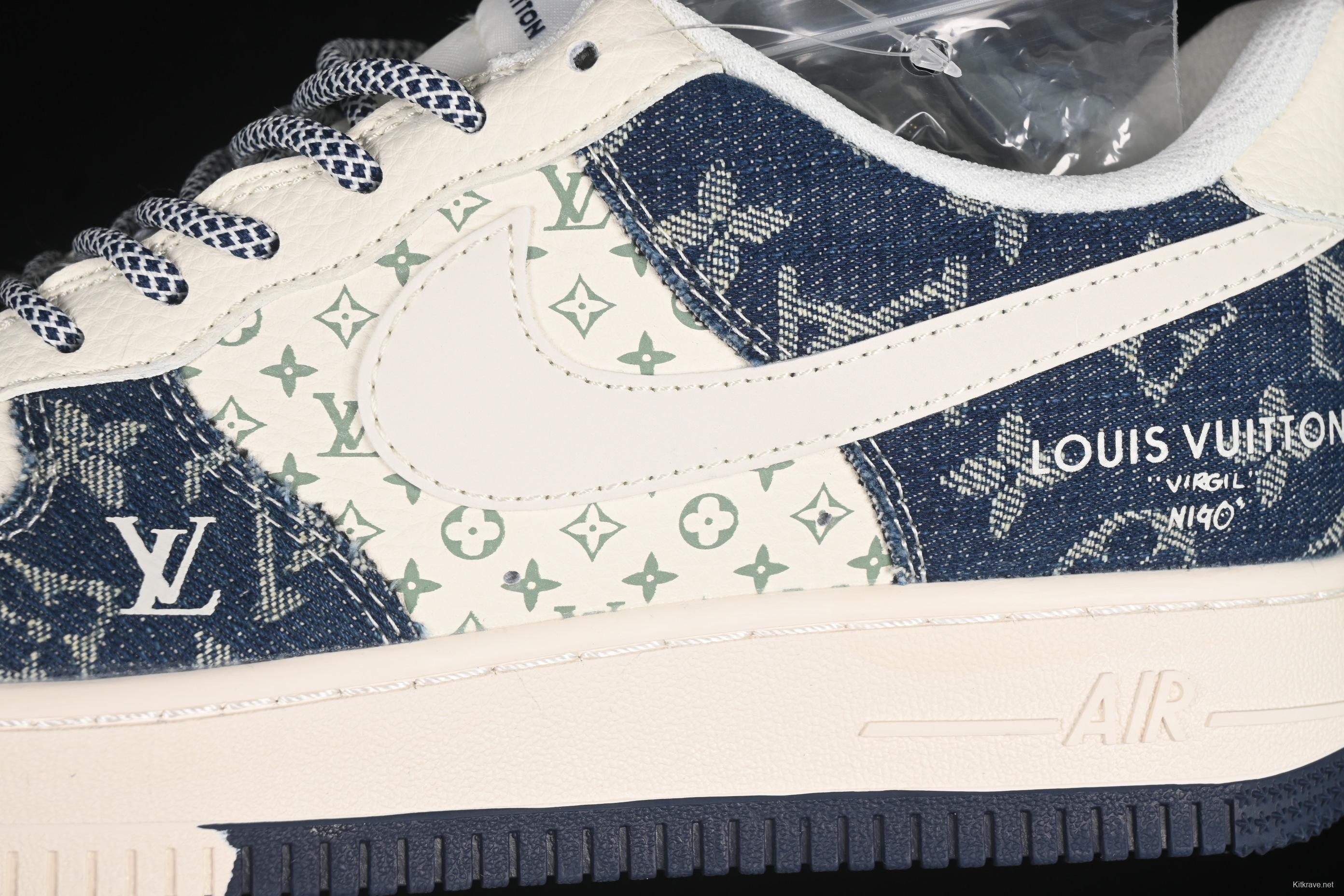 Nike Air Force 1 '07 Low LV Collaboration Dual-Tone Denim Casual Sneakers - YX5066-318