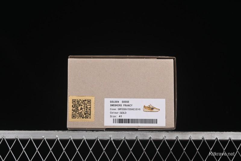 Golden Goose Marathon White Black Gold Comfortable Low-Top Lifestyle Sneakers - H8D4