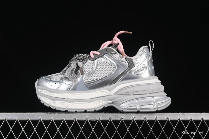 GG-CC Thick Sole Casual Running Shoes with Fashionable Design - G25S2507 Silver