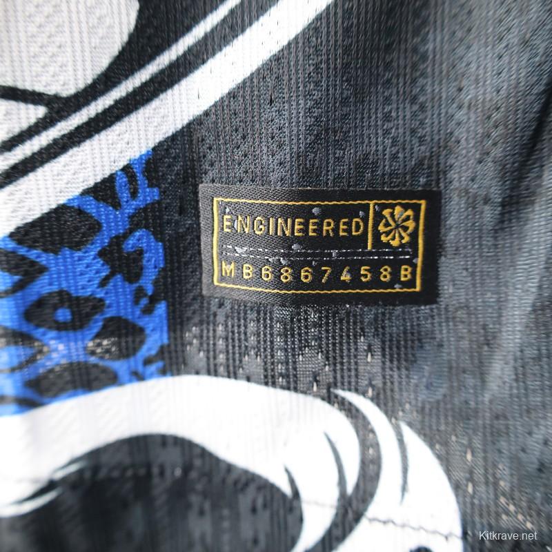 Player Version 25/26 Inter Milan Black and Blue Jersey with Snake Design