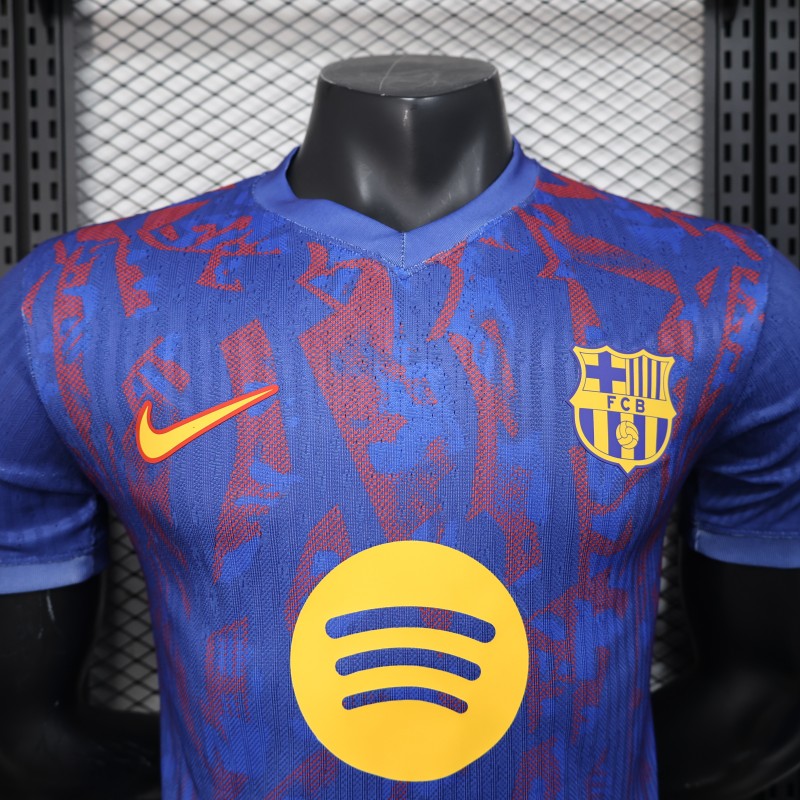 Player Version 25/26 Barcelona Blue with Red Pattern Jersey