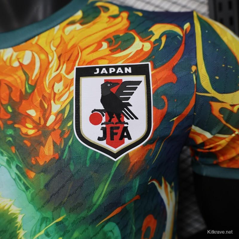 Player Version 2025 Japan Jersey with Samurai Design and Fiery Background