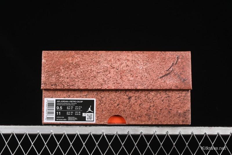 Nike Nigel Sylvester x Air Jordan 4 Retro High OG "Brick By Brick" Sneakers - HF4340-800