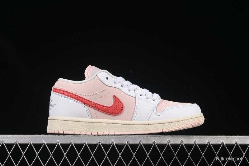 Nike Air Jordan 1 Low AJ1 White Pink Low-Top Casual Sneakers - IB8156-133