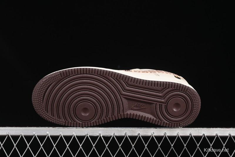 Nike Air Force 1 '07 Low Bape Collaboration Beige Camo Casual Sneakers - DF0188-052