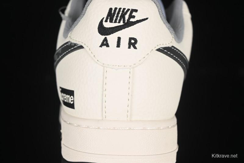 Nike Air Force 1 '07 Low Supreme Collaboration Beige Gray Building Blocks Casual Sneakers - XS1958-568