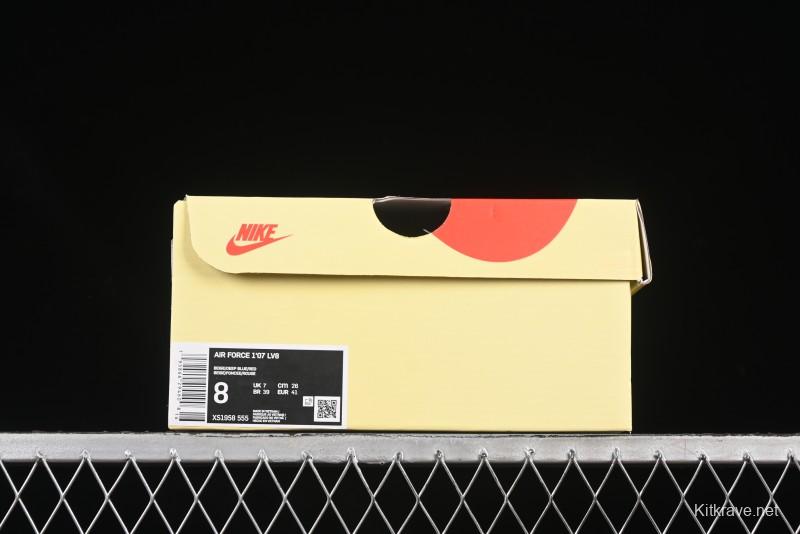 Nike Air Force 1 '07 Low Stussy Double Flame Casual Sneakers with Full-Length Air Cushion - XS1958-555