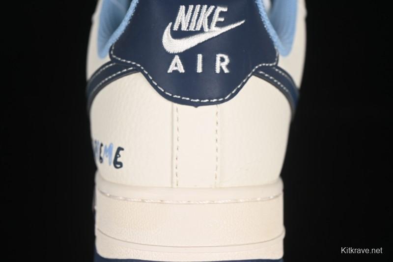 Nike Air Force 1 '07 Low Supreme Collaboration Dual-Tone Blue Label Casual Sneakers - XS1958-565
