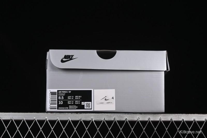 Nike Air Force 1 '07 Low Casual Sneakers in White-Black Gradient with Full-Length Air Cushion - ZH0316-078