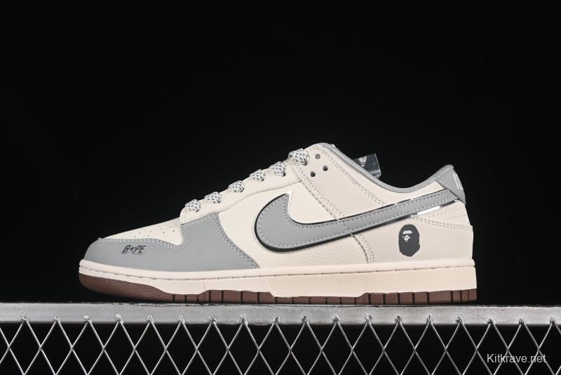 Nike SB Dunk Low Bape Collaboration Anniversary Edition Customized Low-Top Casual Skate Shoes - JJ2508-558